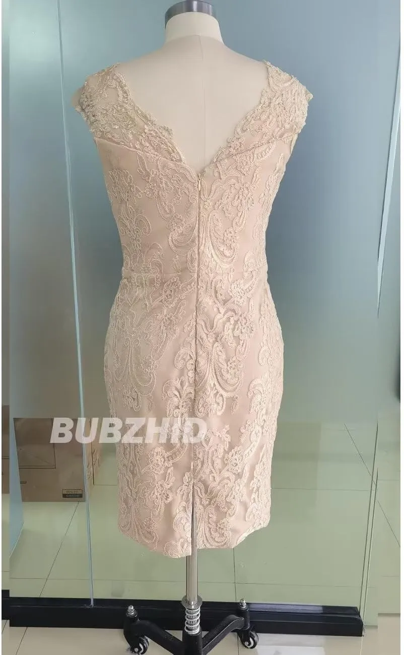 2 Pieces Tea Length Mother of The Bride Dresses for Wedding Beaded Appliques Chiffon Formal Evening Gowns with Jacket