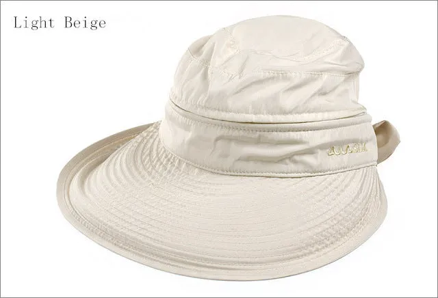 2017 New Summer Fashion Korean Style Bowknot Big Visor Cap Color Matching Beach Sun Hat For Women  -MX8