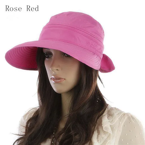 2017 New Summer Fashion Korean Style Bowknot Big Visor Cap Color Matching Beach Sun Hat For Women  -MX8