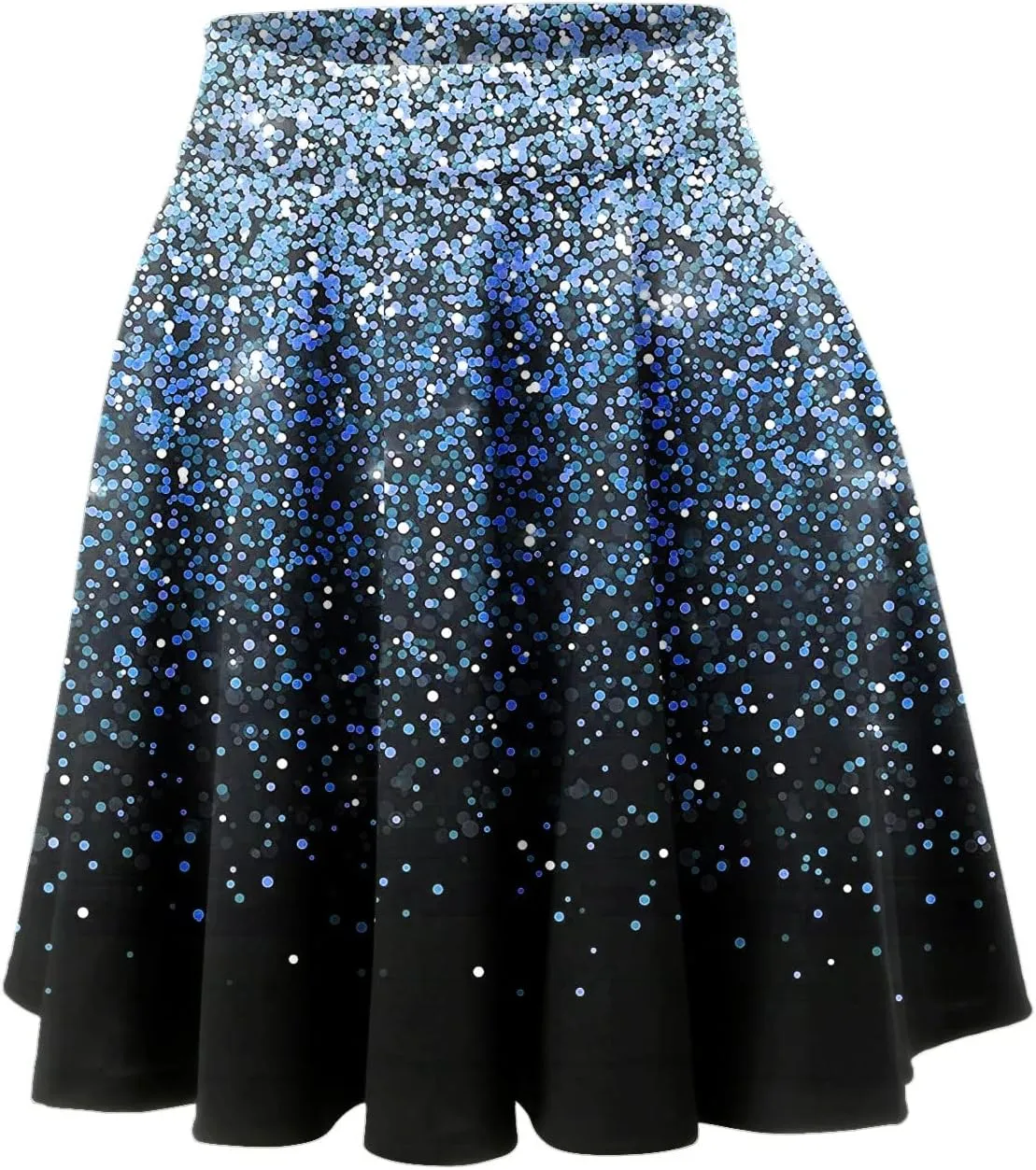2023 Skirt Women's Fashion Short Skirt Womens A Line Midi Skirt High Elastic Waist Sequin Skirts Pleated Ruffle