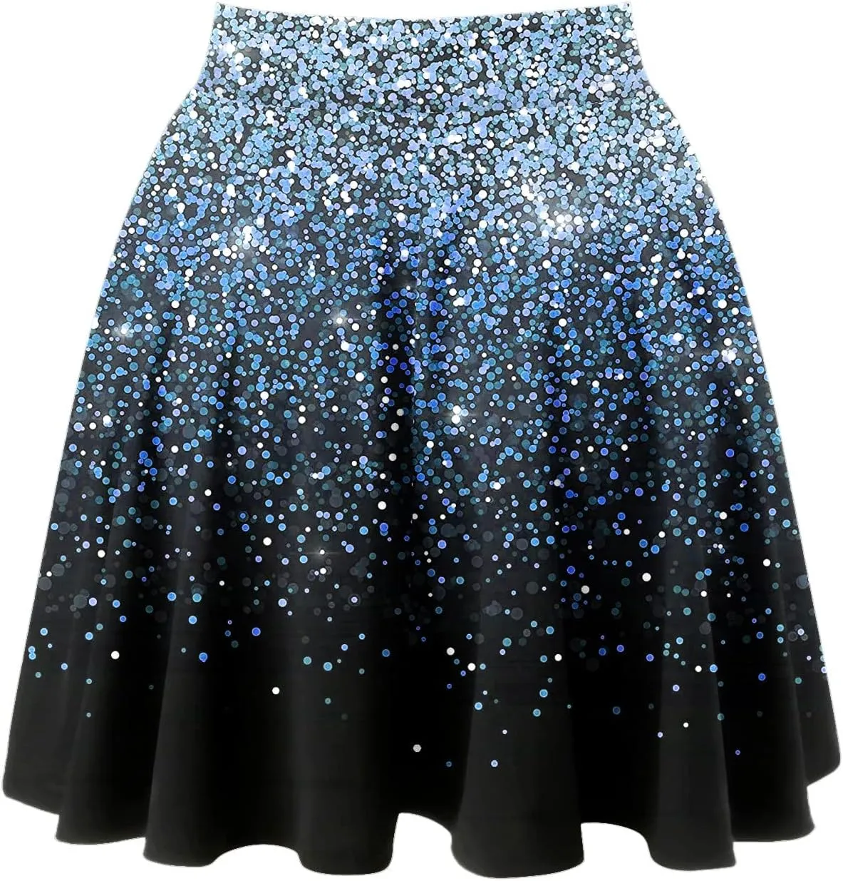 2023 Skirt Women's Fashion Short Skirt Womens A Line Midi Skirt High Elastic Waist Sequin Skirts Pleated Ruffle
