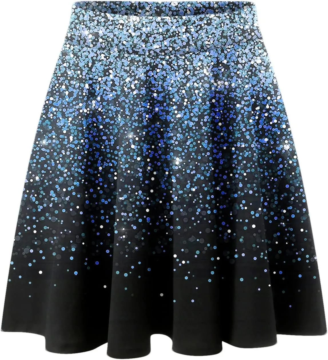 2023 Skirt Women's Fashion Short Skirt Womens A Line Midi Skirt High Elastic Waist Sequin Skirts Pleated Ruffle