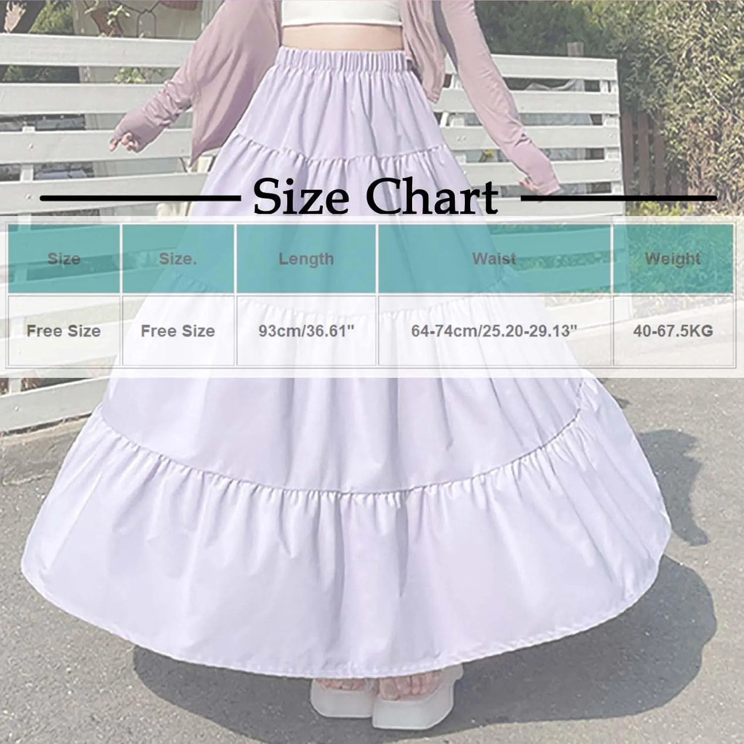 2025 Fashion Skirt for Women Summer Elastic High Waist Skirts Casual Flowy Swing A Line Ruffle Tiered Maxi Skirt