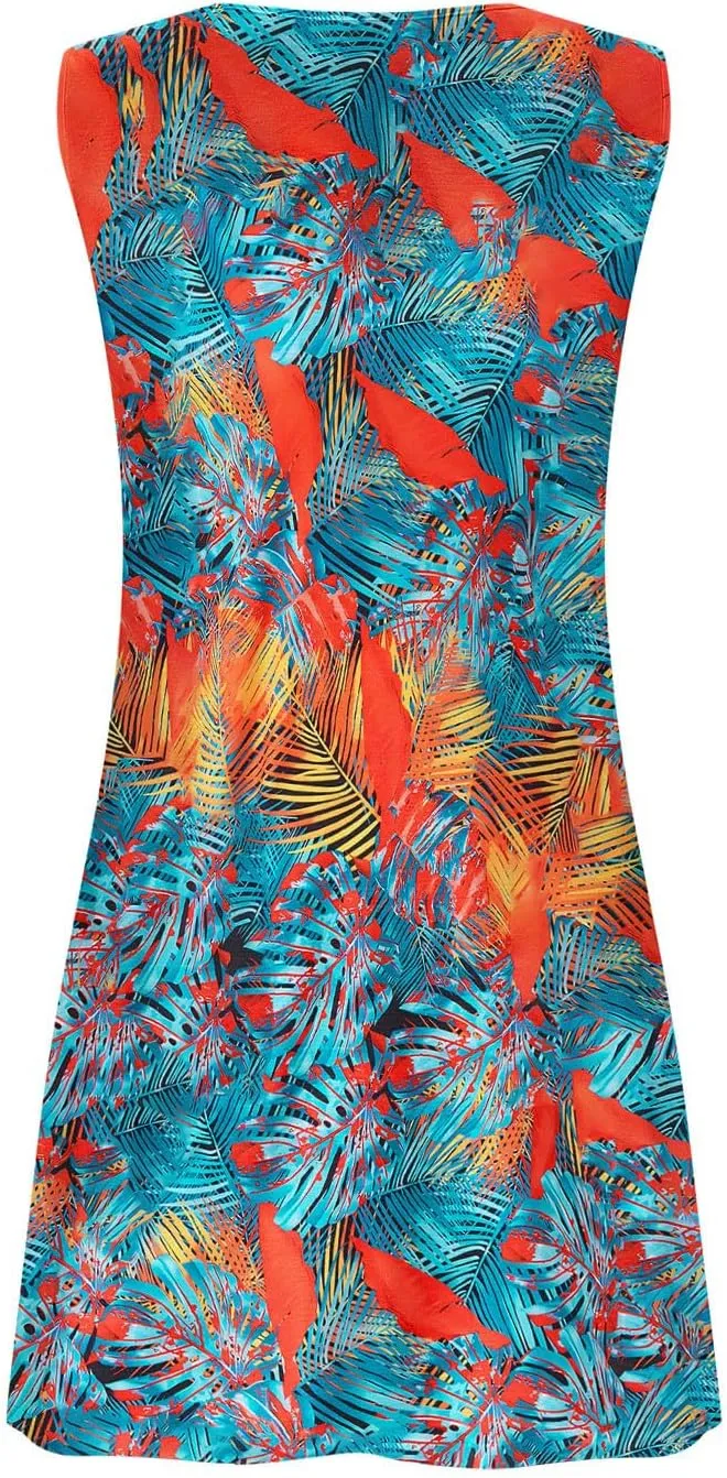 2025 Womens Summer Dresses Loose Sleeveless Button V-Neck Strap Sundress Casual Flowy Vacation Midi Dress