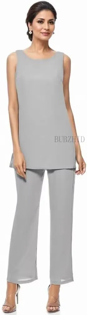 3 Pieces Mother of The Bride Pant Suits for Women Dressy Sequin Formal Wedding Dress with Jacket