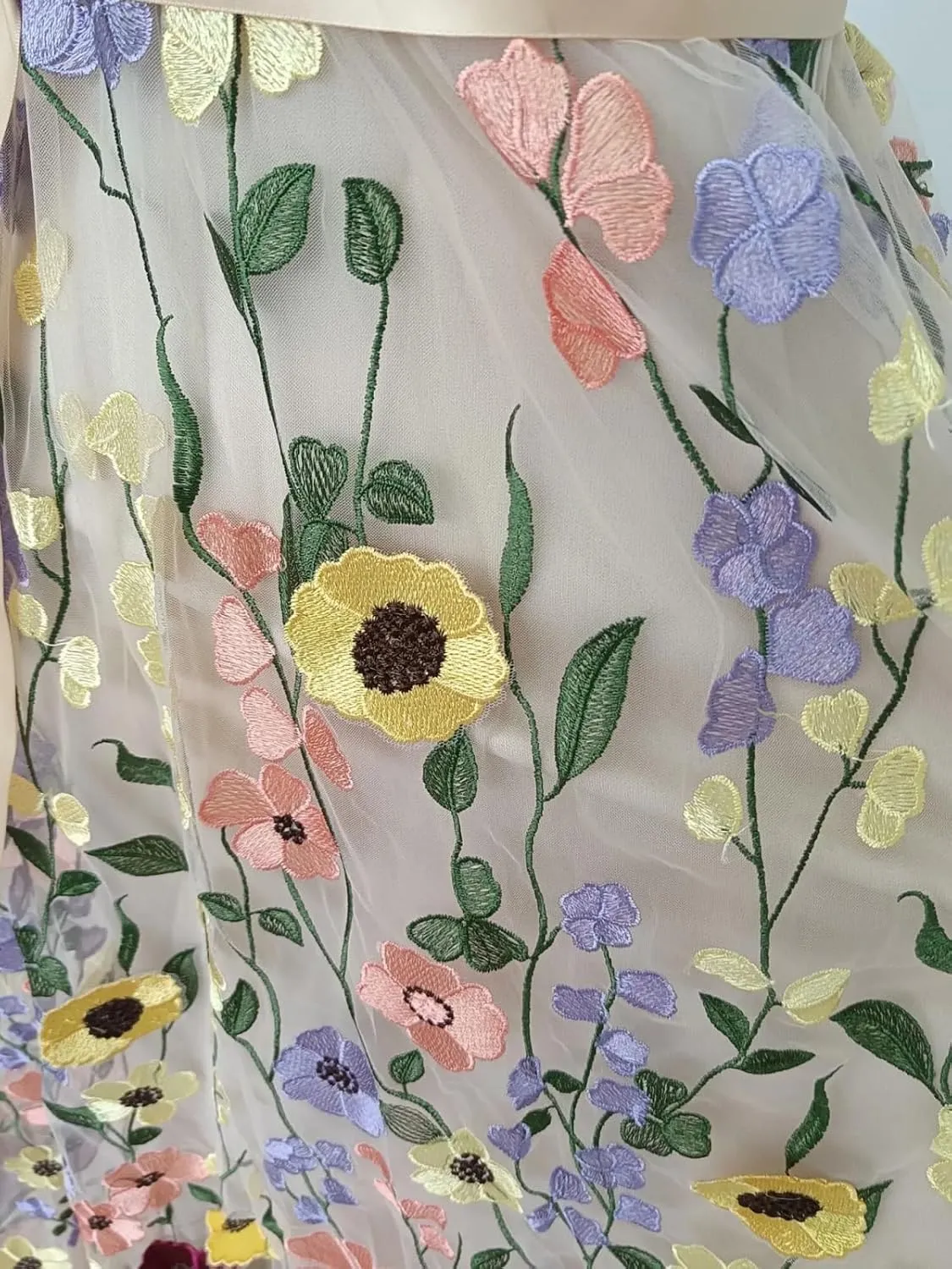 3D Floral Embroidery Long Dress Ruffle Sleeve Lace Bodycon Cocktail Dresses for Women