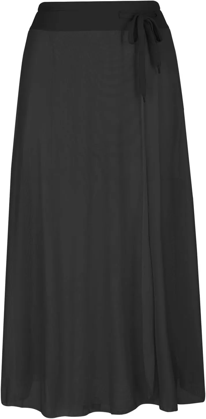 A Line Skirts Women Elastic Waist Front Drawstring Skirt Patchwork Lightweight Flowy Skirts Swing A-line Skirts
