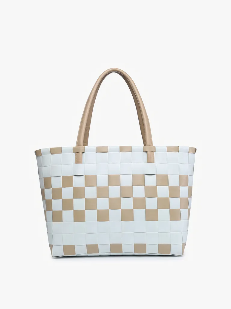 Abigail Basketweave Tote (Tan)