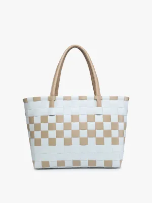 Abigail Basketweave Tote (Tan)