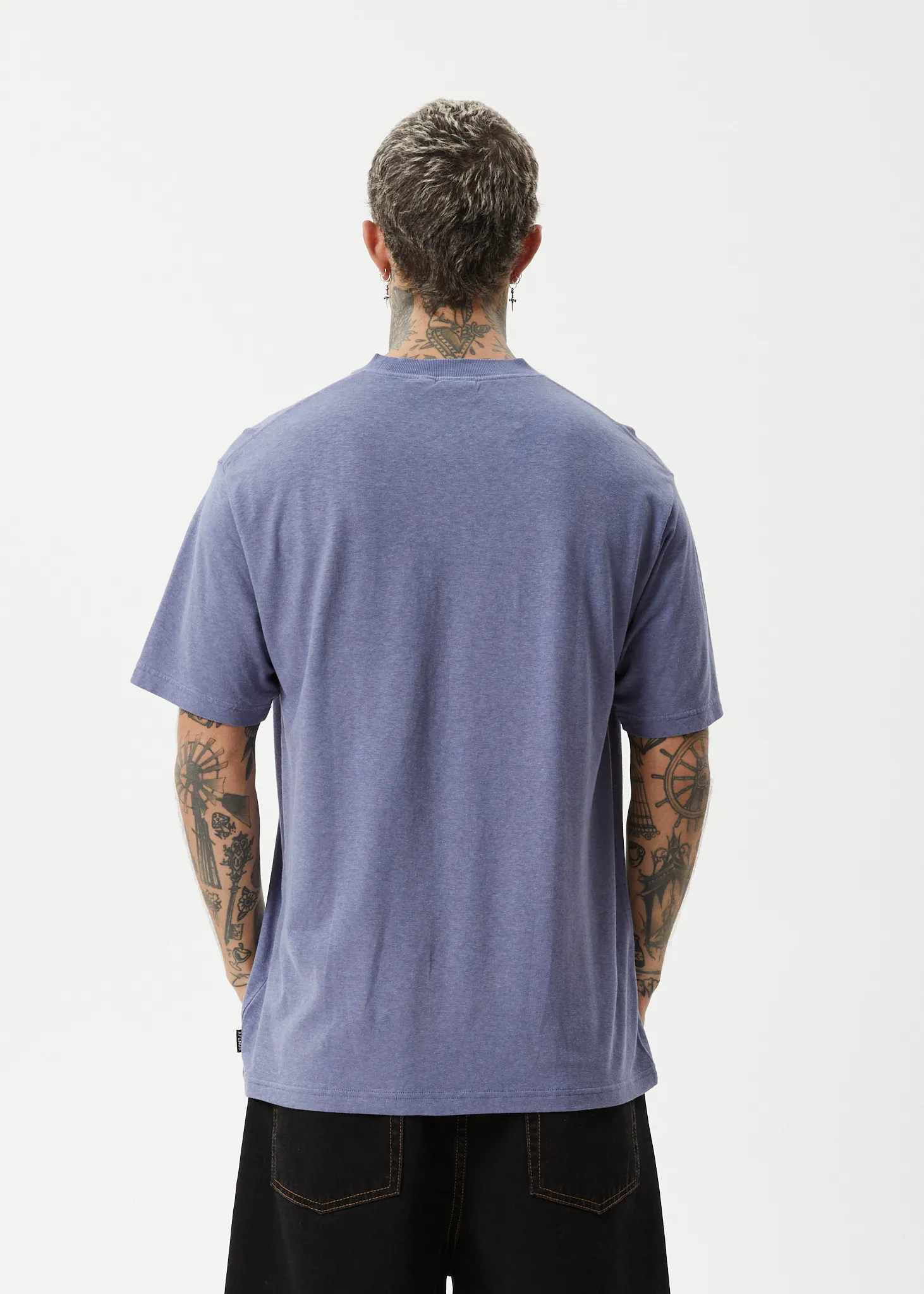 AFENDS Mens Staple - Boxy Fit Tee - Washed Marlin
