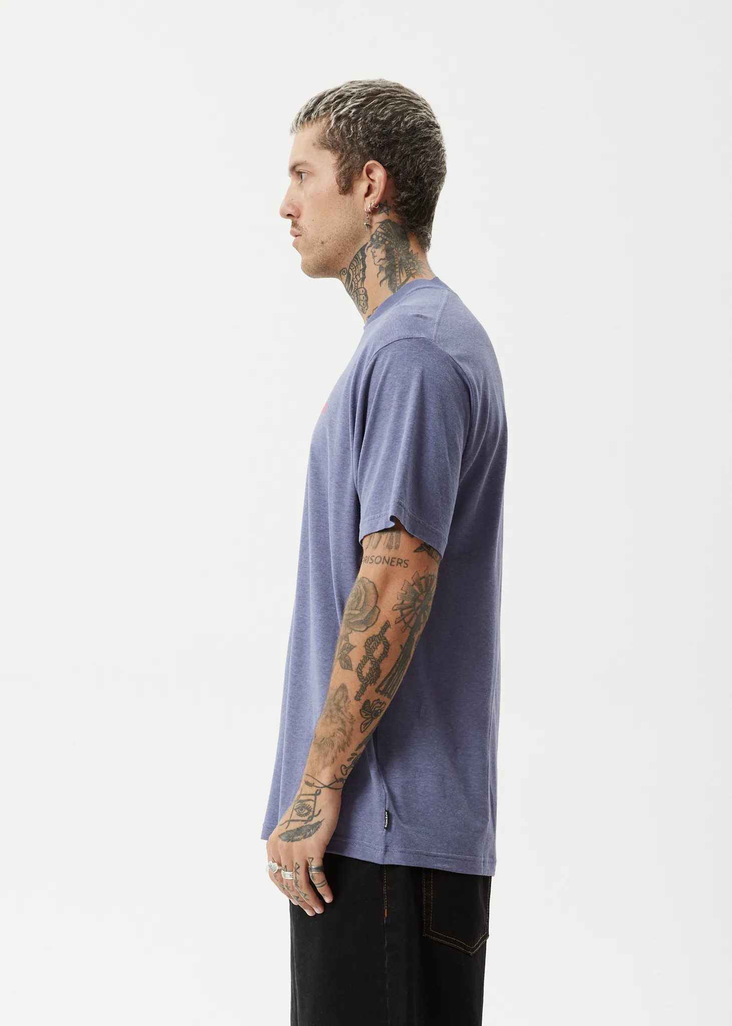 AFENDS Mens Staple - Boxy Fit Tee - Washed Marlin