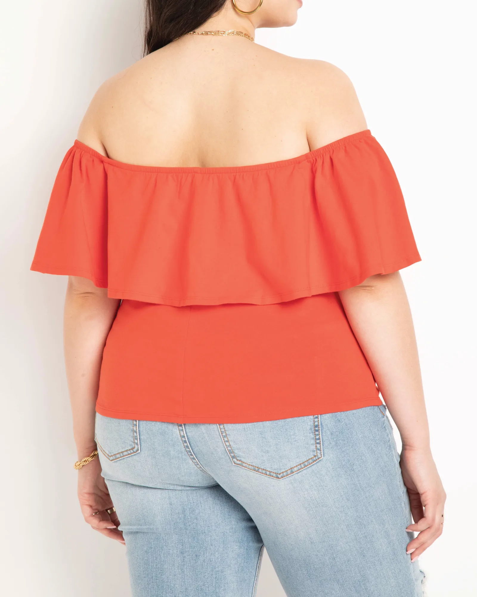 Alessia Off The Shoulder Ruffle Top | Cherry Tomato