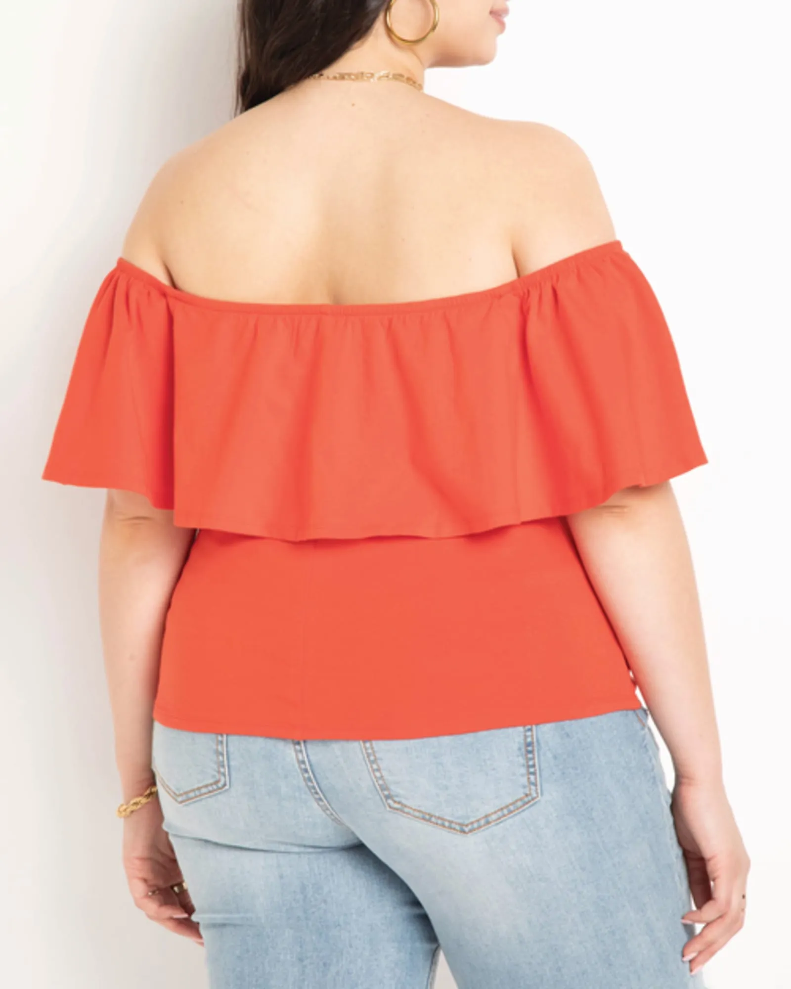 Alessia Off The Shoulder Ruffle Top | Cherry Tomato