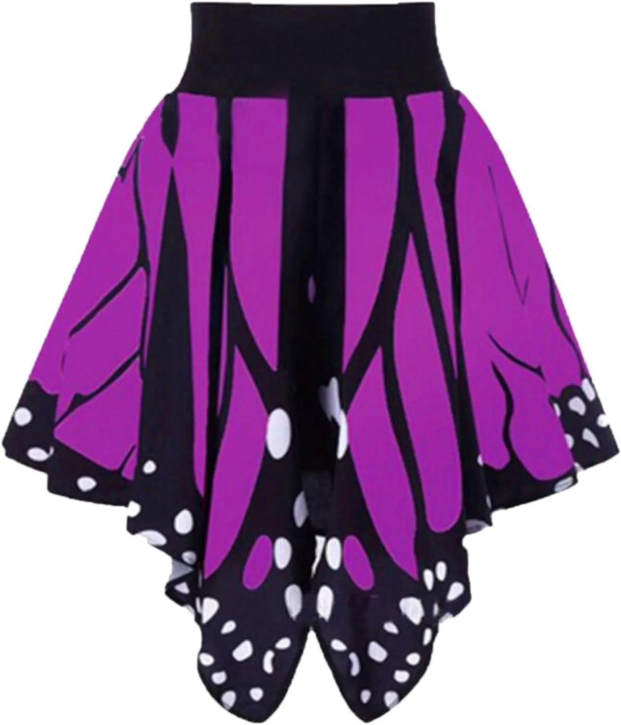 AMDBEL Womens Skirts Midi Length,Stretchy High Waist Flowy Skirts Fashion Mardi Gras Butterfly Printed Carnival Party Skirts