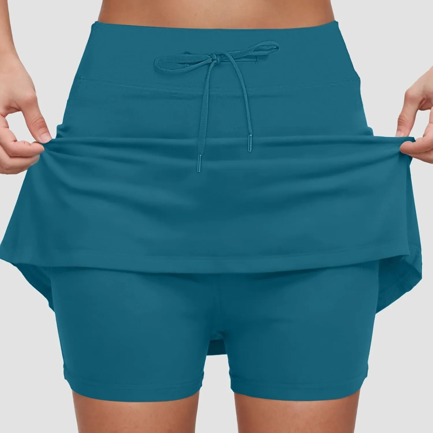 AMDBEL Womens Skorts with Pockets Tummy Control,Athletic Skorts for Women Tummy Control Stretchy High Waist Skorts Shorts