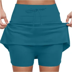 AMDBEL Womens Skorts with Pockets Tummy Control,Athletic Skorts for Women Tummy Control Stretchy High Waist Skorts Shorts