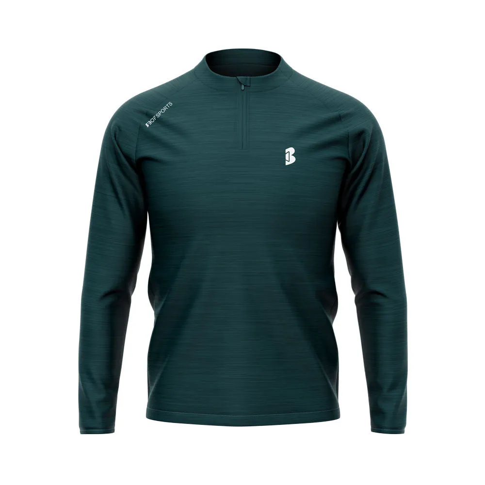 Aquamarine Melange: Half-Zip