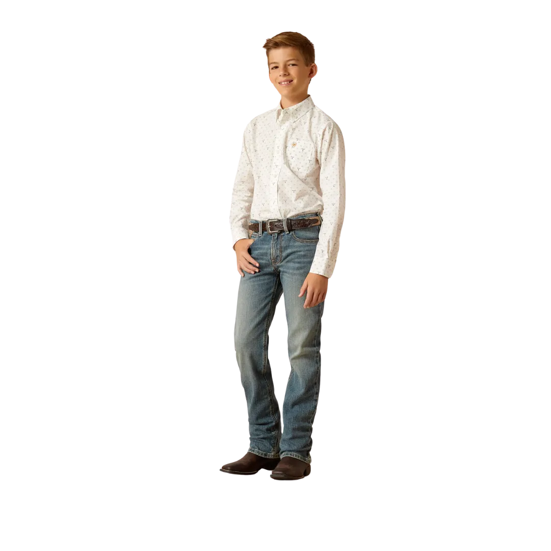 Ariat Kid's Classic Fit Edmond White Shirt