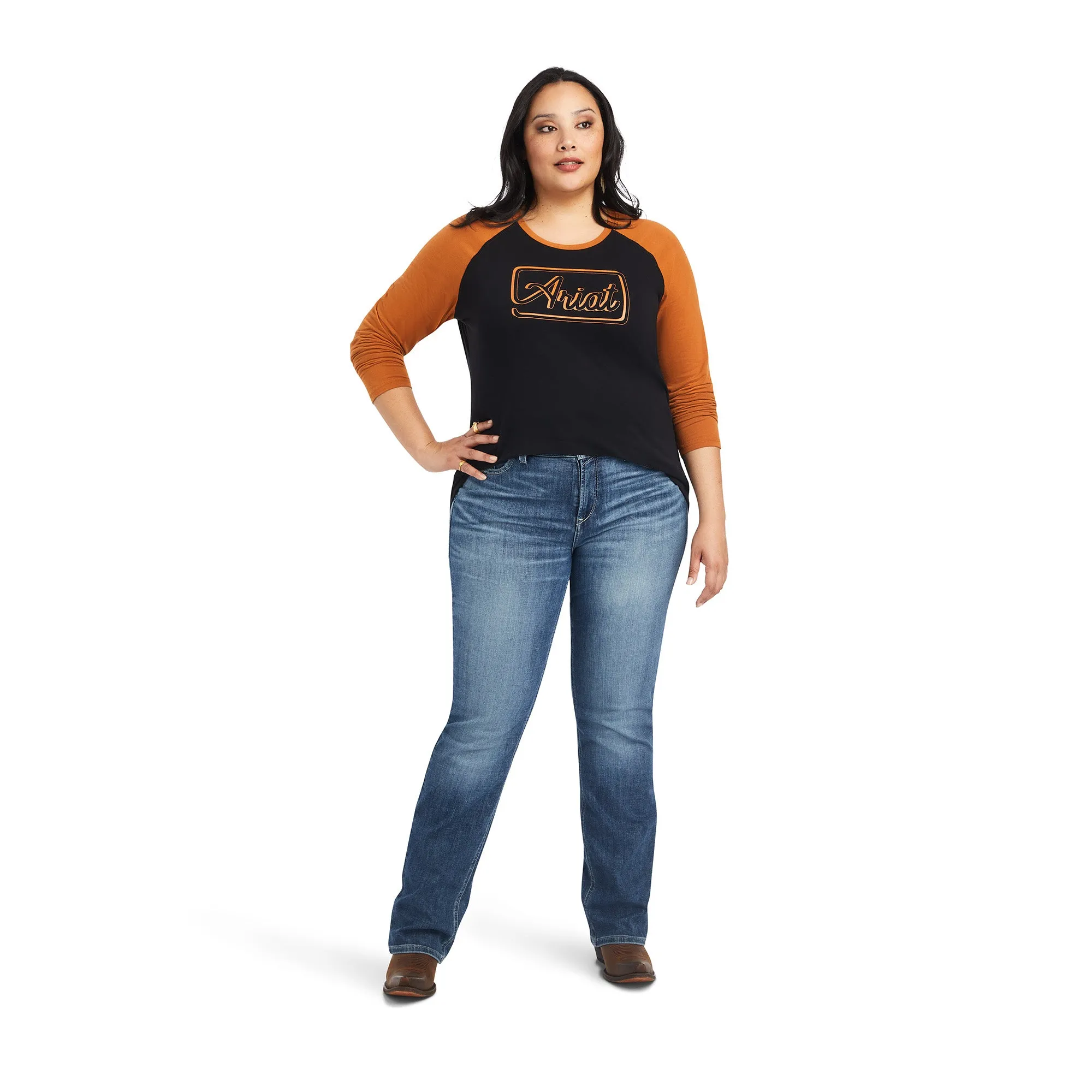 Ariat® Ladies R.E.A.L™ Baseball Black & Roasted Pecan Shirt 10042150