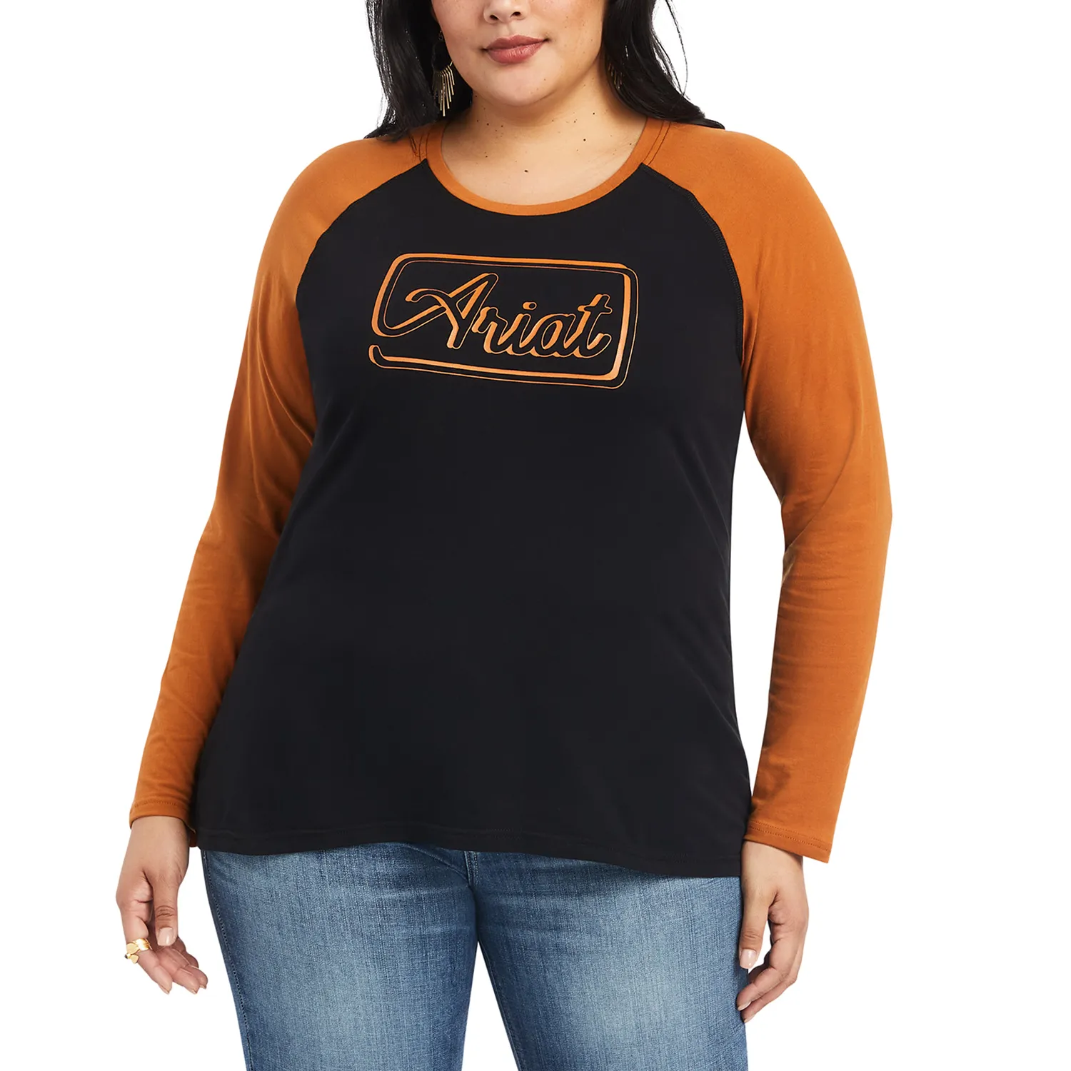 Ariat® Ladies R.E.A.L™ Baseball Black & Roasted Pecan Shirt 10042150