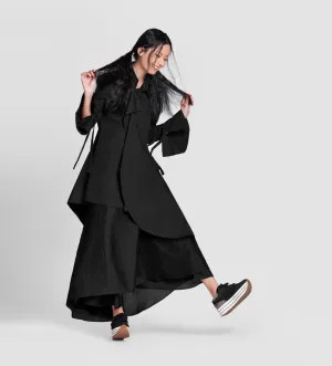 ASYMMETRICAL SHIRT WITH FRILL PANEL DETAIL