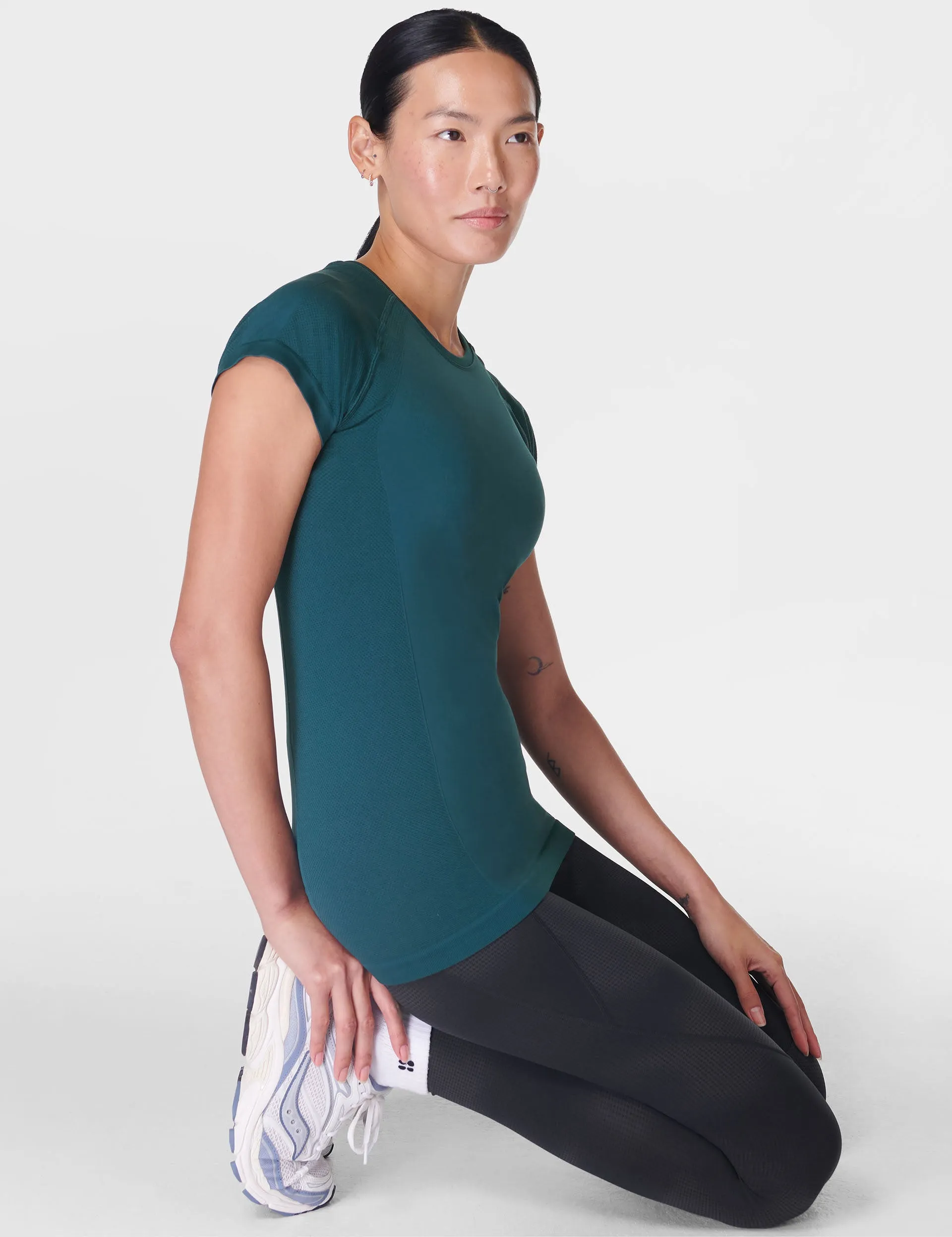Athlete Seamless Gym T-Shirt - Deep Green