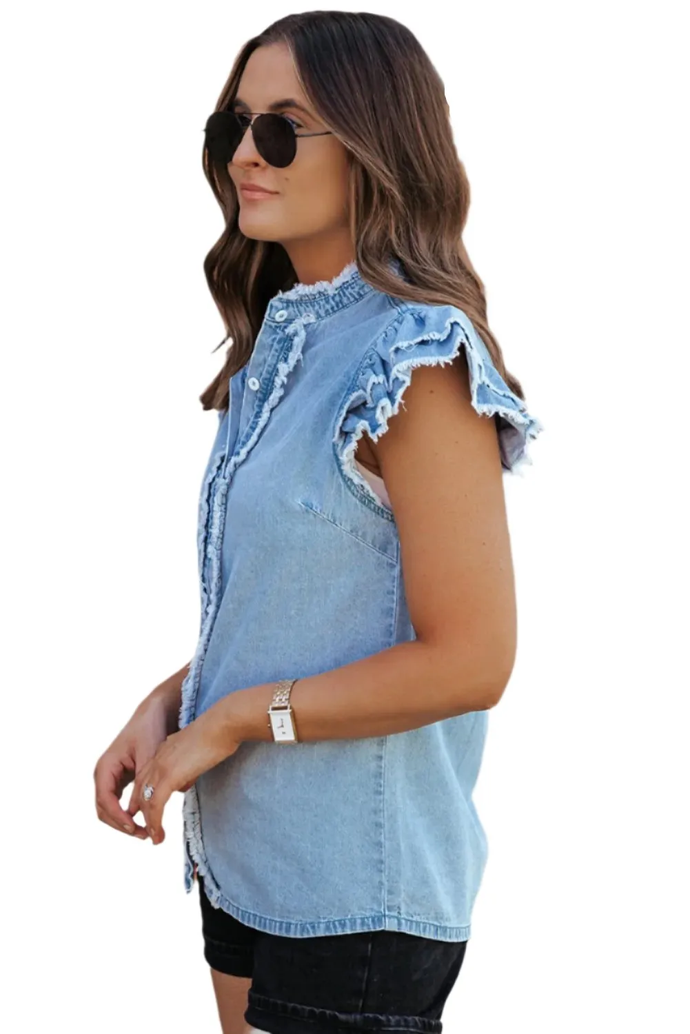 Beau Blue Denim Top