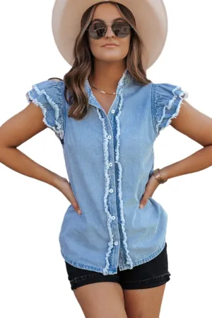Beau Blue Denim Top