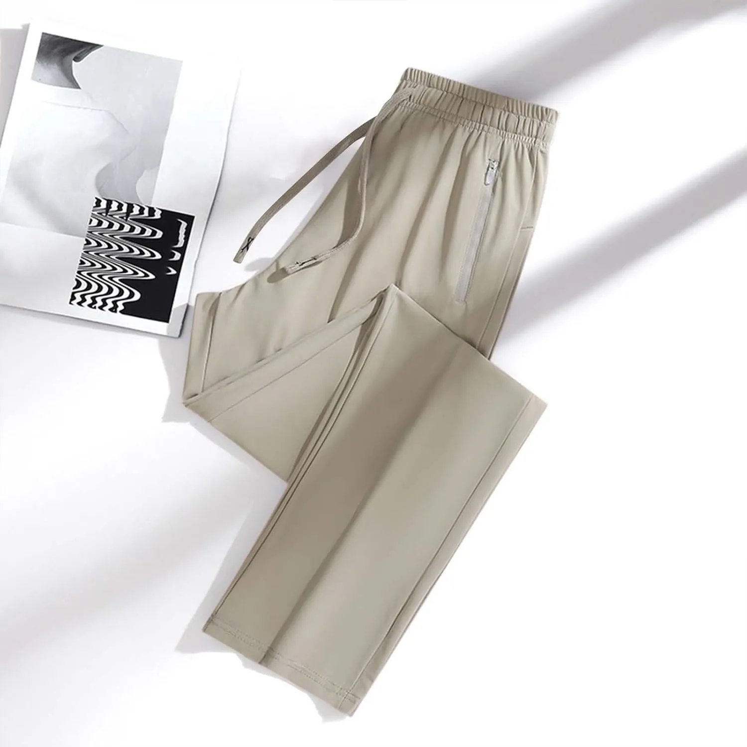 Beeswan Pants for Women Over 50 Ultra Stretch Breathable Casual Comfy Quick Dry Elastic Waist Trousers with Pockets