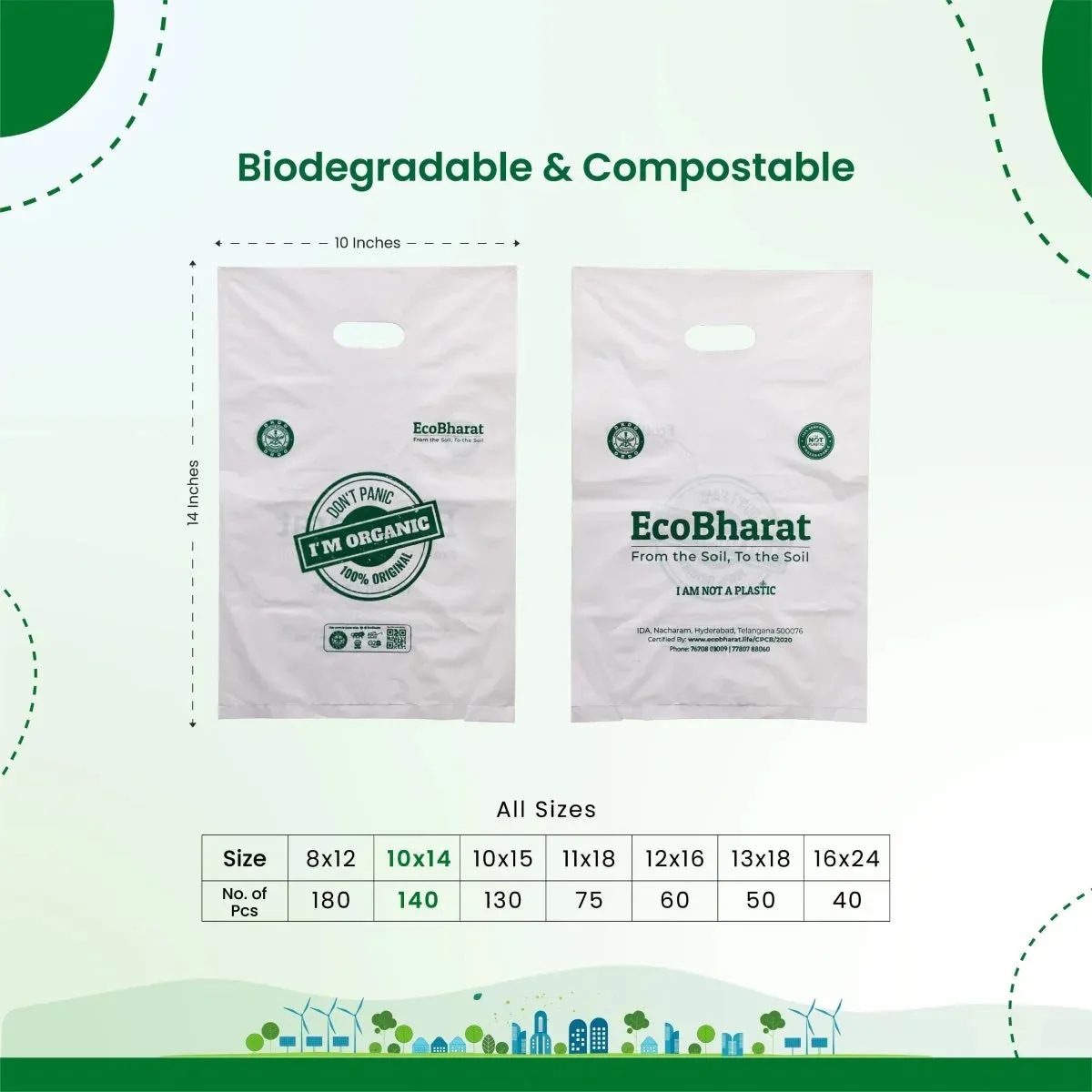 Biodegradable and Compostable D-cut Carry Bags | Multi Purpose Bags