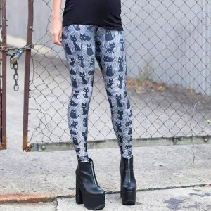 Black Cat Leggins Tie Dye Fitness Pant