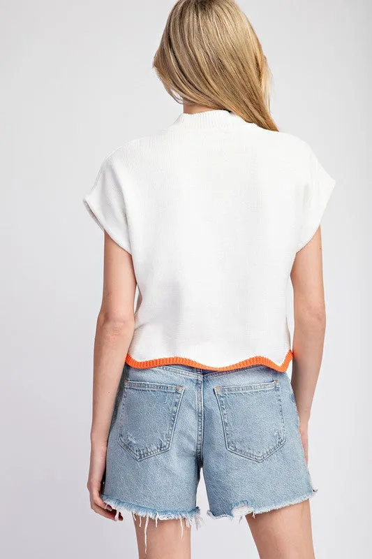 Blu Short Sleeve Sweater Top