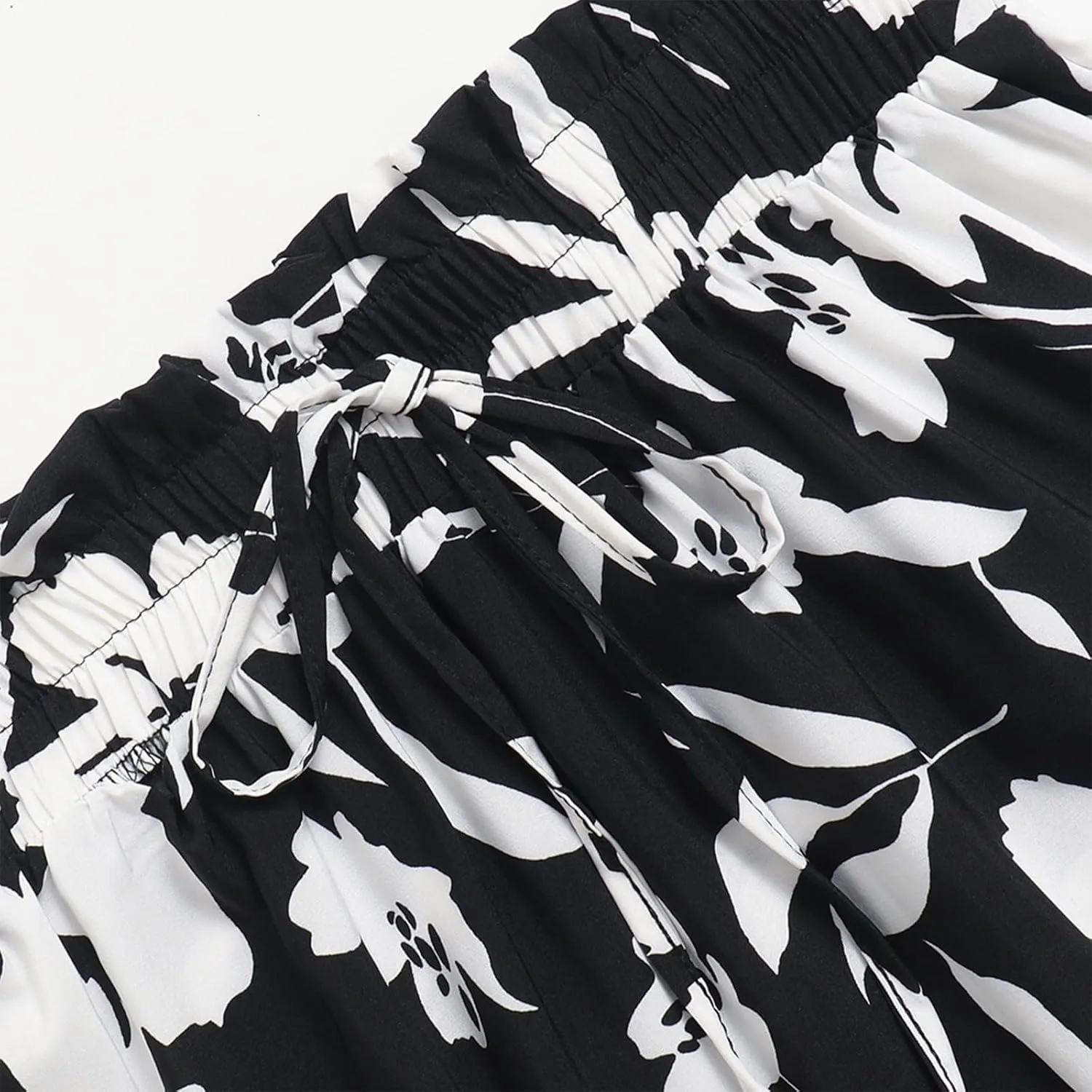 Boho Floral Maxi Skirts for Women Womens A-Line Pleated Long Skirts High Waisted Flowy Summer Dresses