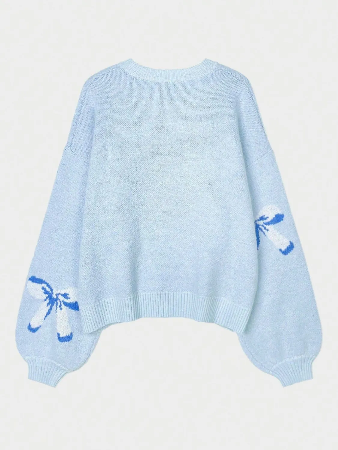 Bow Round Neck Long Sleeve Sweater – Adorably Cute & Stylish