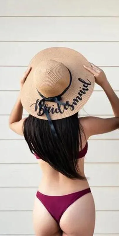 bride   bridesmaid bow floppy hats