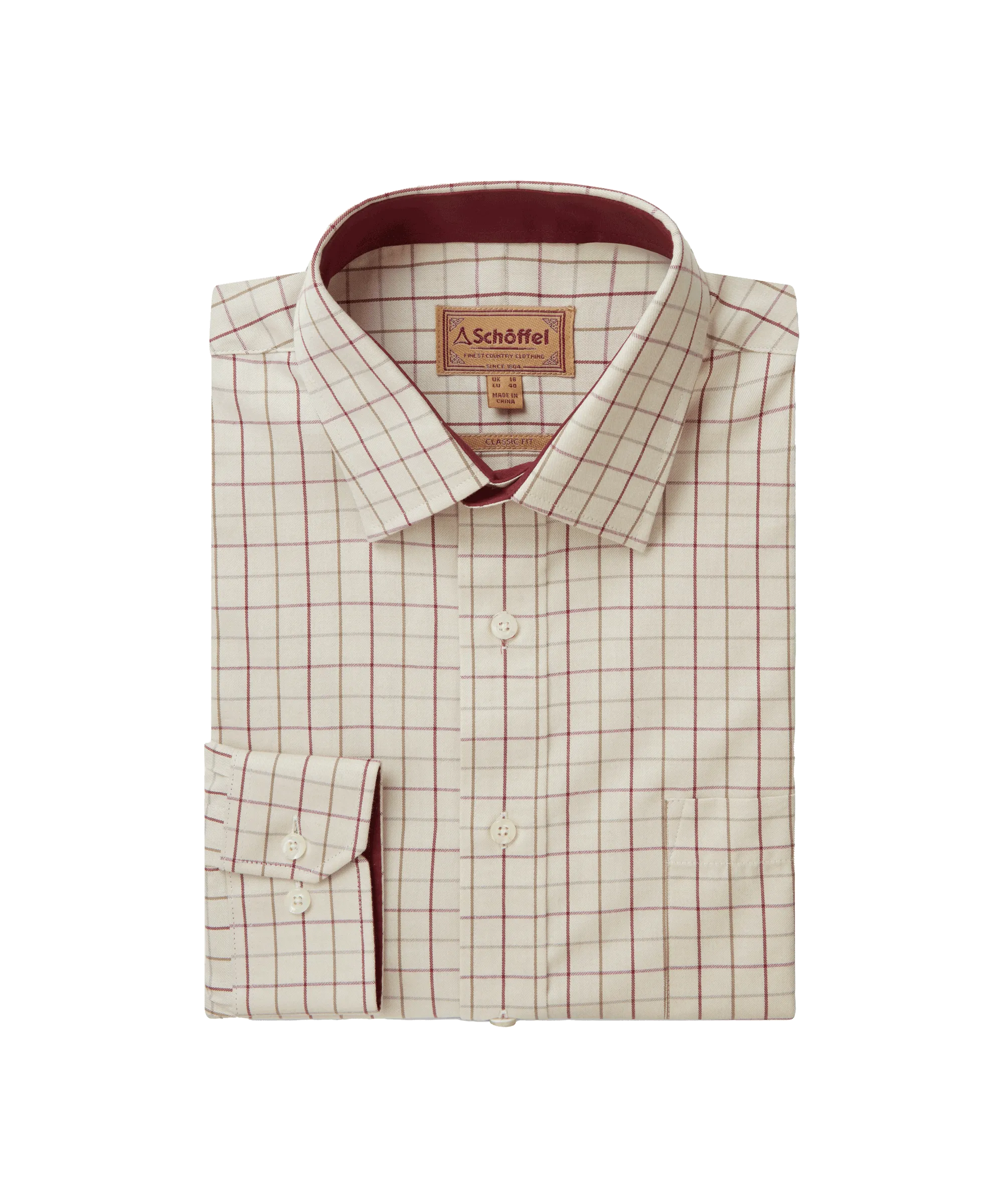 Burnham Tattersall Classic Shirt - Damson Tattersall