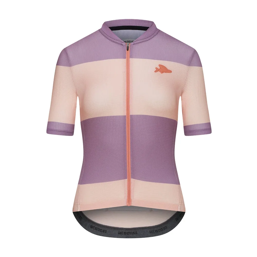 CAFE DU CYCLISTE Angeline Women's Jersey - Sand Glycin Stripe