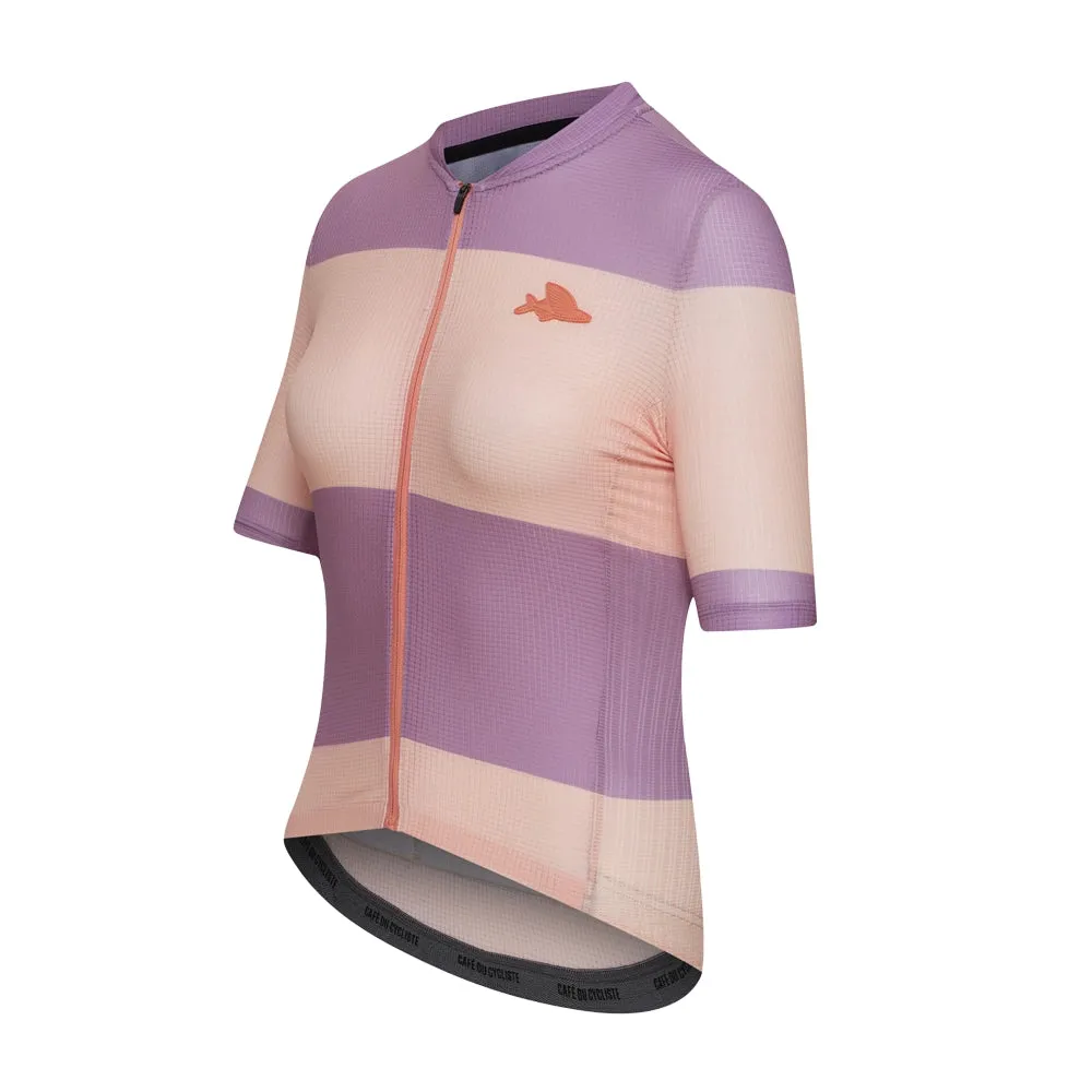 CAFE DU CYCLISTE Angeline Women's Jersey - Sand Glycin Stripe