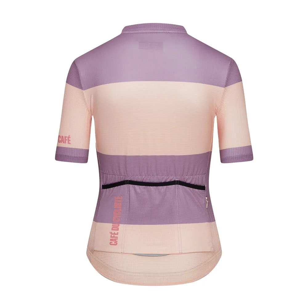 CAFE DU CYCLISTE Angeline Women's Jersey - Sand Glycin Stripe