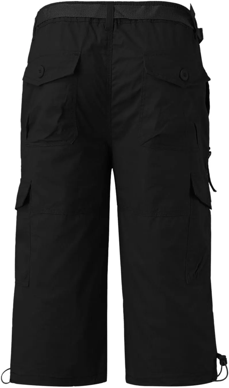 Cargo Shorts for Men Below Knee Cargo Shorts Cool Classic Expandable Waistband Hiking Shorts (Regular and Big & Tall)