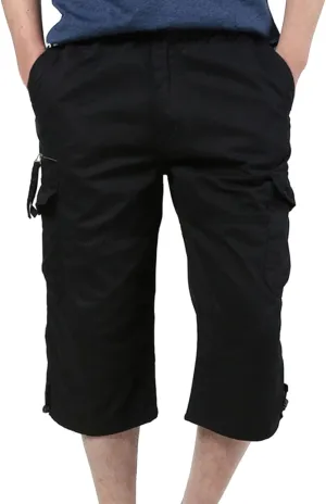 Cargo Shorts for Men Below Knee Cargo Shorts Cool Classic Expandable Waistband Hiking Shorts (Regular and Big & Tall)