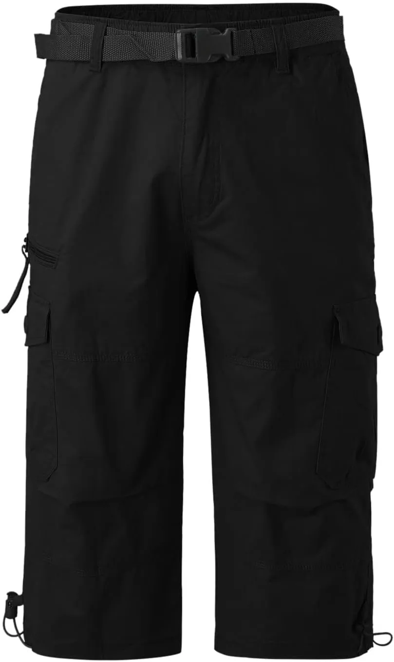 Cargo Shorts for Men Below Knee Cargo Shorts Cool Classic Expandable Waistband Hiking Shorts (Regular and Big & Tall)