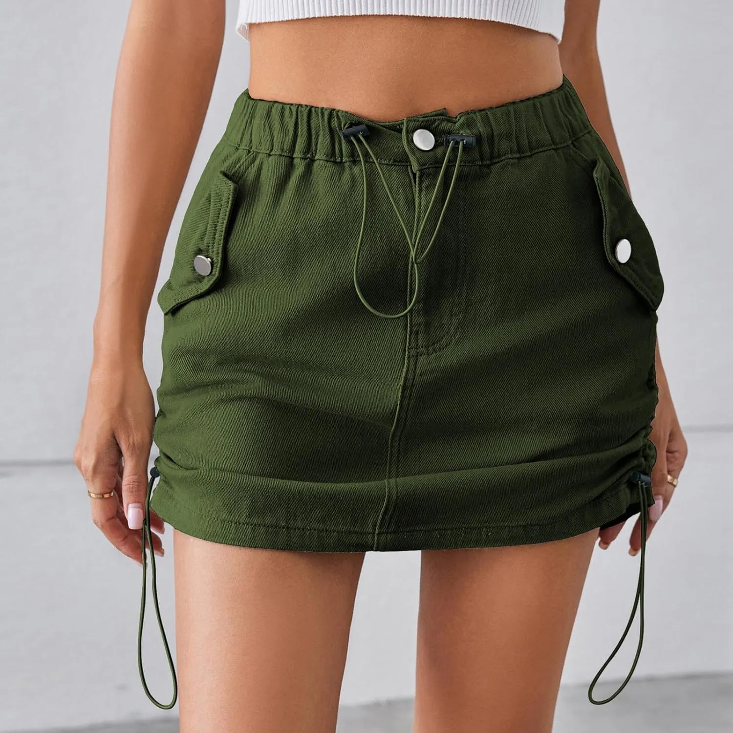 Cargo Skirts for Women Lace Up Short Mini Skirt Lightweight Quick Dry Sports Athletic Skirt Casual Bodycon Skirts