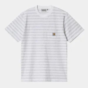 Carhartt WIP Scotty Stripe Pocket T-Shirt Ash Heather White