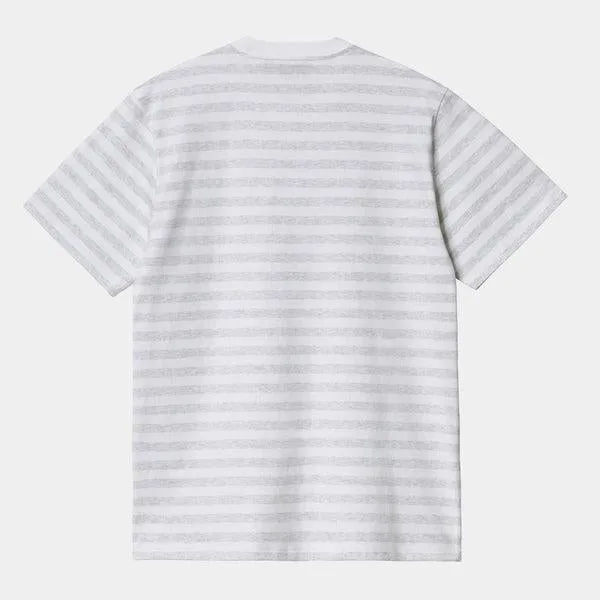 Carhartt WIP Scotty Stripe Pocket T-Shirt Ash Heather White