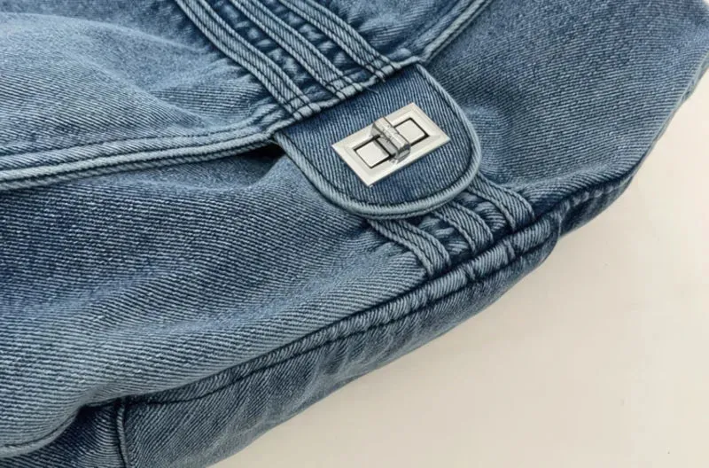 Casual denim shoulder bag