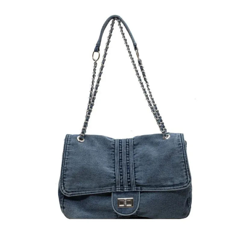 Casual denim shoulder bag