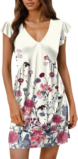 Casual Summer Dresses Vintage Flower Flowy Dress Trendy Vocation Beach Sundresses Cruise Outfits 2025