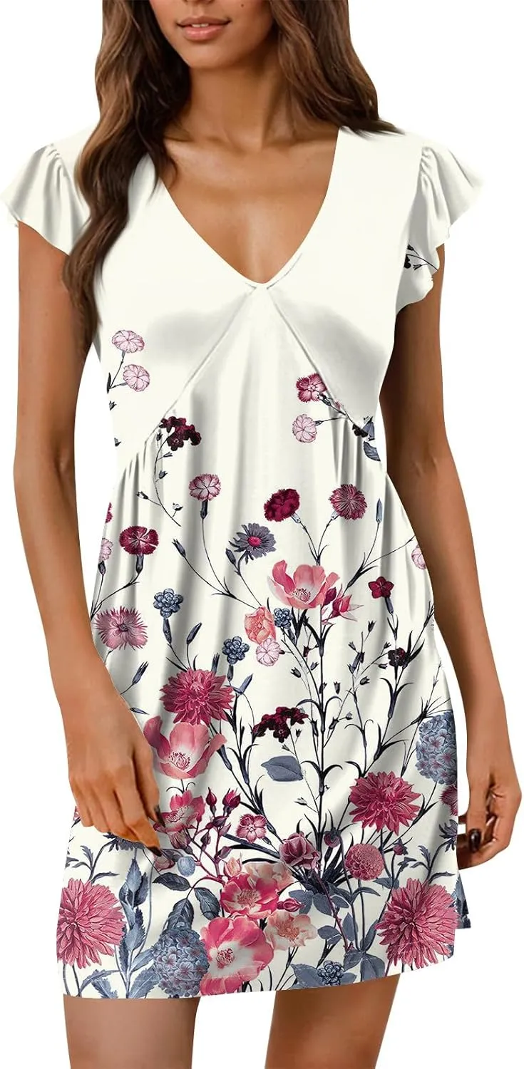 Casual Summer Dresses Vintage Flower Flowy Dress Trendy Vocation Beach Sundresses Cruise Outfits 2025
