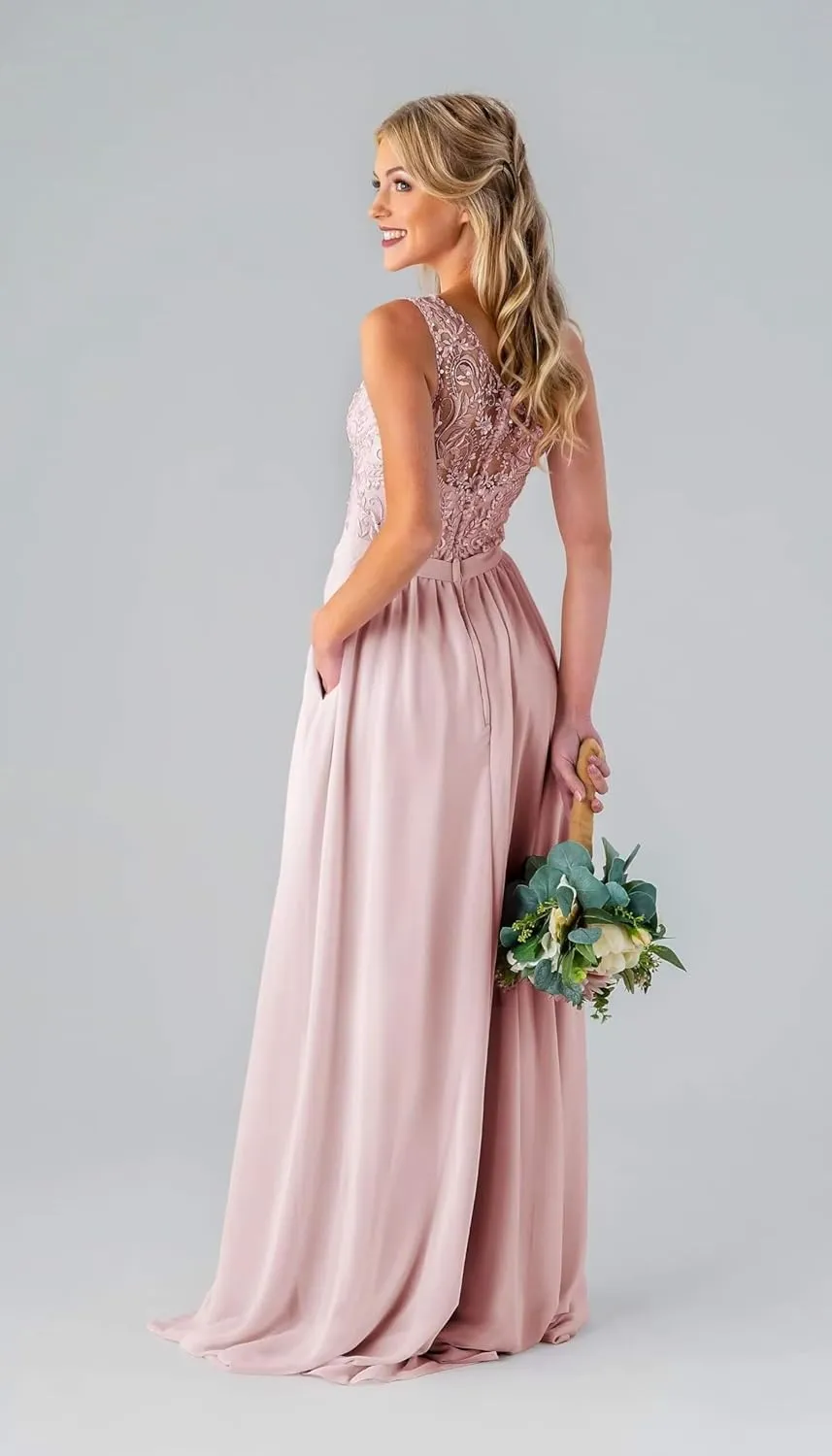 Chiffon Mother of The Bride Dresses for Wedding Lace Appliques 3/4 Sleeves High Low Formal Evening Guest Dress